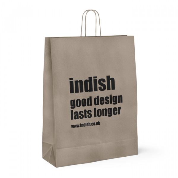 Indish Printed Paper Carrier Bags supplied and printed by Midpac Packaging